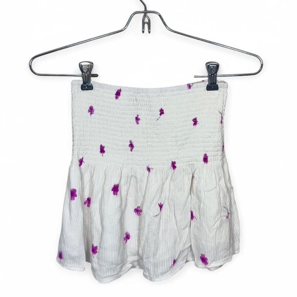 Etiquette‎ White/Purple Floral Skirt With Elastic Waistband 💐 - Picture 4 of 4